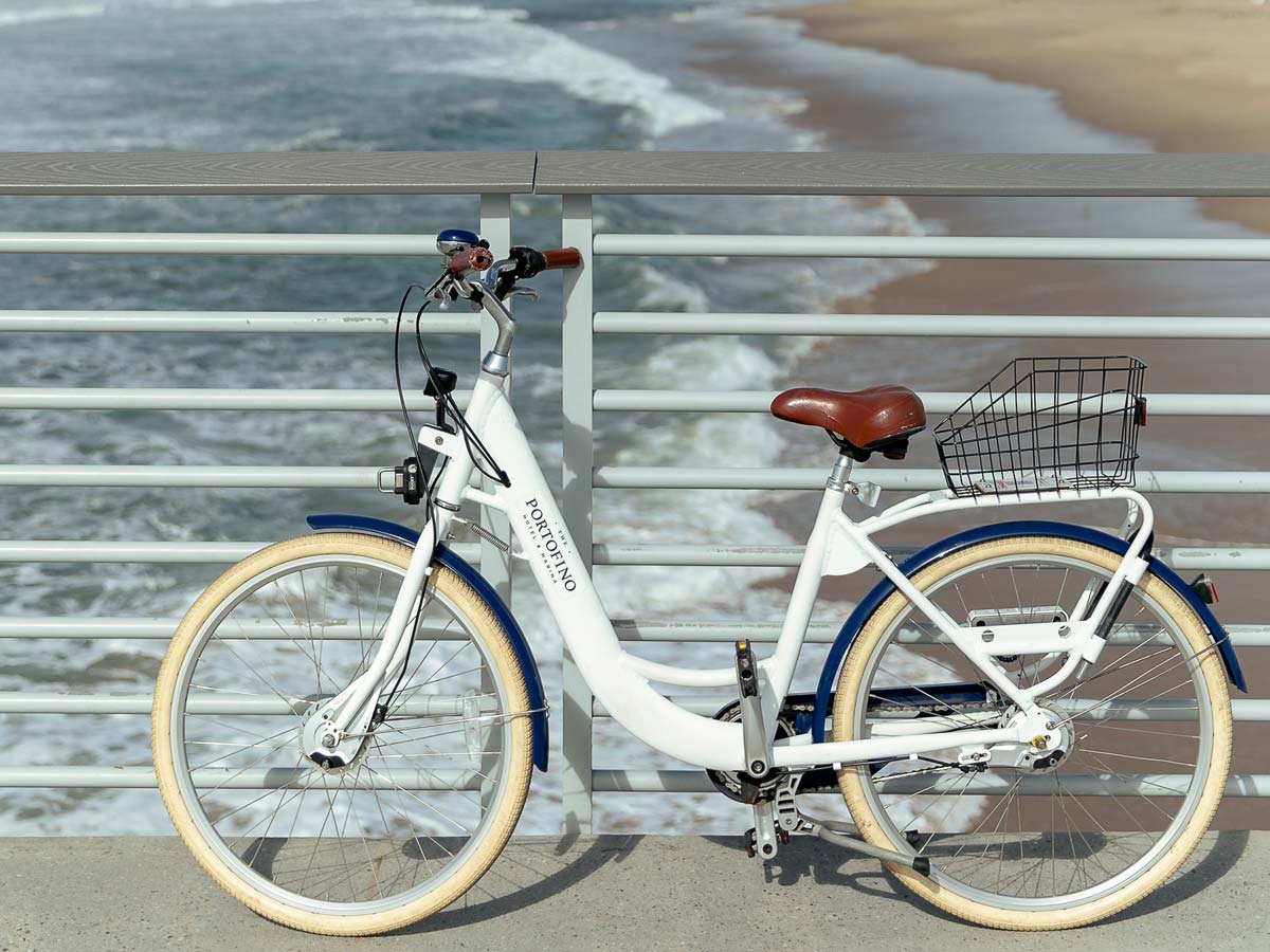 Beach cruiser bike on the Redondo Beach waterfront path